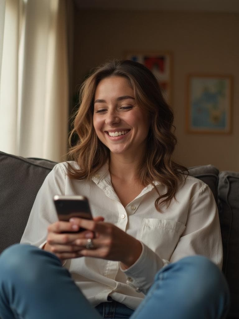 Happy plan member using ApalyRx on their phone